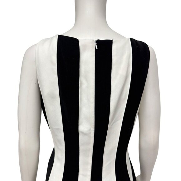 Anne Klein women's A line dress striped black white sleeveless size 8 - Picture 7 of 10